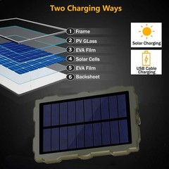 Trail Camera Solar Panel, Solar Battery Charger Kit 12V/1A 6V/2A with Build-i…