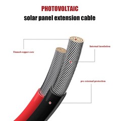 MHPOWOS 20Ft 12 AWG Solar Panel Extension Cable Solar Wire Connectors Black Red