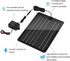 Solar Battery Charger Maintainer, Zuomeng 15W Solar Panel Kit for Dump Trailer B