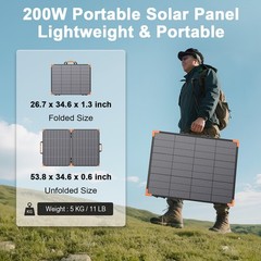 MHPOWOS 100W 200W Bifacial Foldable Solar Panel for Anker Jackery Power Station