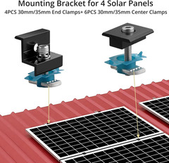 10 PCS Solar Panel Mounting Brackets for Unistrut, Aluminium 30mm/35mm 6 x T-…