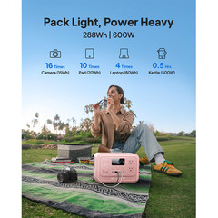 BLUETTI Elite 30 V2 Pink 288Wh 600W Portable Power Station Generator for Camping