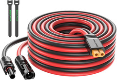 Solar to XT60 Charge Extension Cable 10AWG 50Ft, Solar Connector to XT60 Adapter