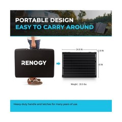 Renogy 100W Portable Solar Panel, 25% High Efficiency Solar Panel Kit with 20…