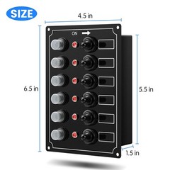 Panel marino Haoguo de 6 interrupt. con disyuntor IP67, apto para barcos y yates