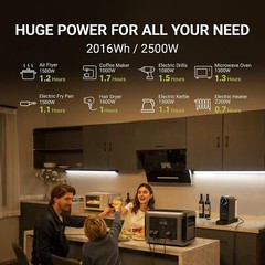 ALLPOWERS 2500W Power Station Portable Solar Generator 200W Foldable Solar Panel