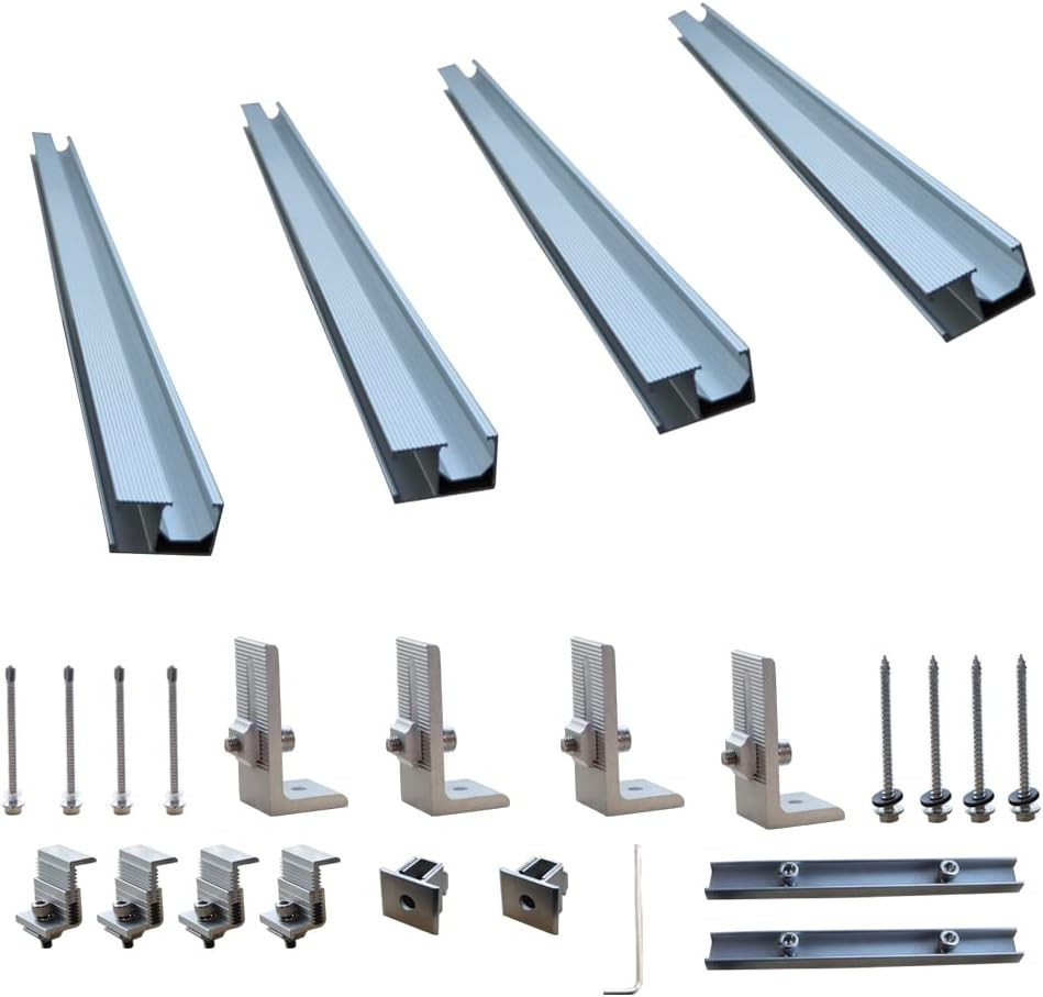 Solar Panel Roof Mount Bracket Kit for Sloped Pitched Metal Tin Roof Mounting