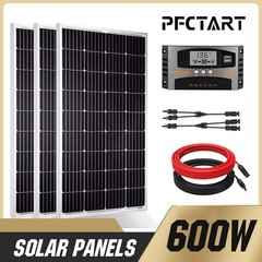 600W 12V Monocrystalline Solar Panel Kits Home RV Car Battery Power Off Grid PV