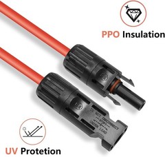 High-Performance 5FT Solar Adaptor Cables with Copper Wiring – Male/Female Set