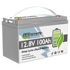 12V 100Ah LiFePO4 Lithium Battery Built-in 100A BMS for Solar Marine Trolling