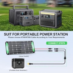 12AWG 10Ft Solar to Extension Cable, Tool-Free Solar Connector to-F XT60i 10FT