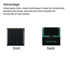Mini Solar Cell Panel 2V 110mA 0.22W 44mm x 44mm 10pcs