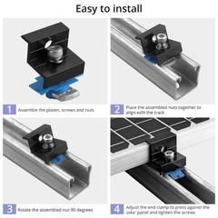 10Pcs Solar Panel Mounting Bracket Clamp Solar System Accessories End Clamp