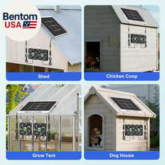 Solar Chicken Coop Fan 2 Kit, 20W Solar Powered Greenhouse Fan Outdoor Waterproo