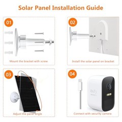7W Solar Panel for Outdoor Eufycam 2/2 Pro/2C/2C Pro/E20/E40/E | 7W-1Pack