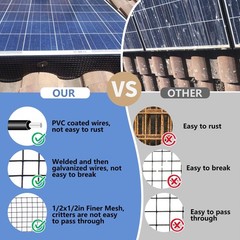 8in X 100ft Critter Guard for Solar Panels, 1/2inch PVC Coated Solar Panel Gu…
