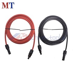10 AWG Solar Panel Extension Cable Wire Connector 1 Pair 15FT Red + Black