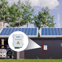 Solar Combiner Box 4-String PV Combiner Box with 10A Circuit Breakers for