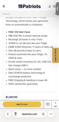 4Patriots Solar Generator 1200w & Solar Panel