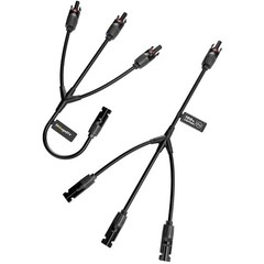 Solar Y Connectors 1 to 3 Solar Parallel Connectors, 1 Pair