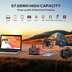 Portable Power Station 97.68Wh Solar Generator | Lithium Battery, 110V AC, USB Q