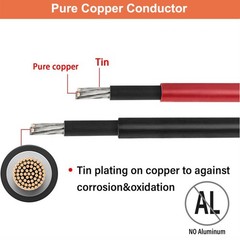 10 AWG 40 FT Solar Panel Extension Cable w/ Female / Male Connectors & Spanners