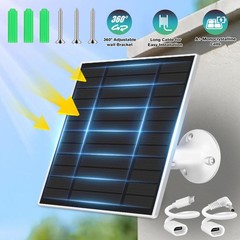 5W Solar Panel USB C Power for Outdoor CCTV Camera Security Cam Battery Charger
