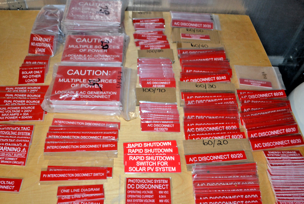 319 ~ Solar PV Warning Label Placards ~ Power Supply Sources for Utilities ~ g