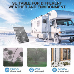 30W Dual-Sided Solar Panel Kit , Monocrystalline Solar Panel Trickle Charger, Su