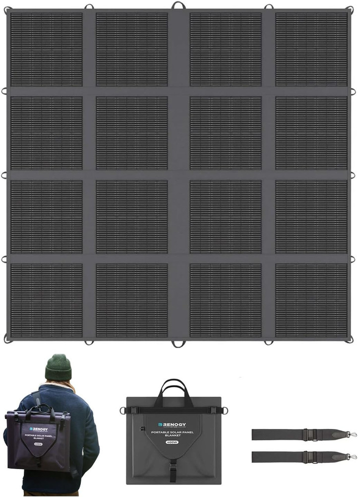 Renogy 400W Portable Solar Panel Blanket, 25% High Efficiency N-Type Foldable So