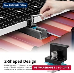 Anbte 10 PCS Solar Panel Mounting Brackets for Unistrut, Aluminium 30mm 6 x T-Sh