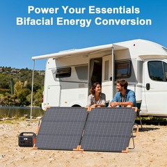 MHPOWOS Foldable Bifacial Solar Panel 100W for Ecoflow River 2 Pro River 2 Max