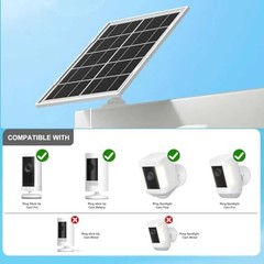 7W Ring Solar Panel is Specially Designed for Spotlight Cam Battery and Ring