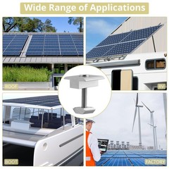 Aluminium T-Shaped Solar Panel 35mm Mid Clamps Rail Connectors Silver 10pcs