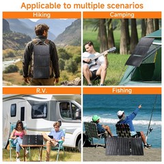 40W 30W Solar Panel Solar Charger 2-Ports Foldable Portable | USB-A Type-C Ports