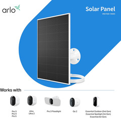 Arlo Solar Panel Charger (White), Arlo Certified Accessory, Weather Resistant, E