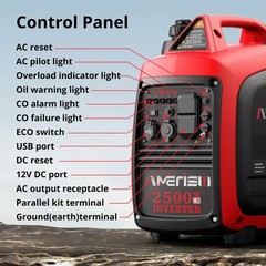 AMERISUN 2500-Watt Gas Powered Portable Inverter Generator for Home Use – Sup…