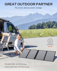 60W Portable Solar Panels, Foldable Solar Panel Charger for Portable Black 60W