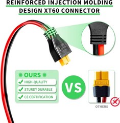 Solar Panel XT60 Connector Cable 20FT 10AWG