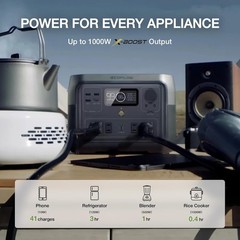 Portable Power Station River 2 500 499Wh LiFePO4 Battery/ 1 Hour Fast Charging