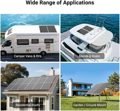 HQST 200W Solar Panel, N-Type, 16BB, up to 25.4% Efficiency, IP65 | Compact 46.3