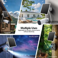 6W Solar Panel for Outdoor Security Camera with Micro USB & USB – C Port, Sol…