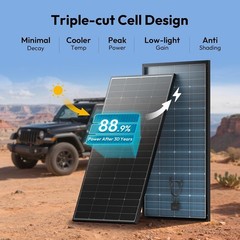 JJN N-Type 200W 12V Bifacial Solar Panel 25% High Efficiency 200W 16BB N-Type