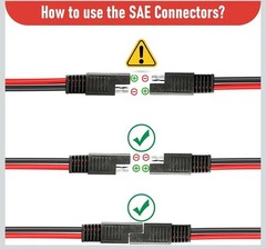 LOT OF 4 SAE Extension Cable 10AWG Quick Disconnect Wire Harness with SAE Adapte