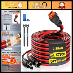 10FT 10AWG Solar Panel Connector to XT60i Adapter Extension Charging Cable for E
