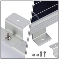 4Pcs Durable Aluminum Solar Panel Mounting Z Brackets for Home Use Silver