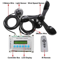 Dual Axis Solar Tracker Controller &2*6000N DC Linear Actuator Anemometer System