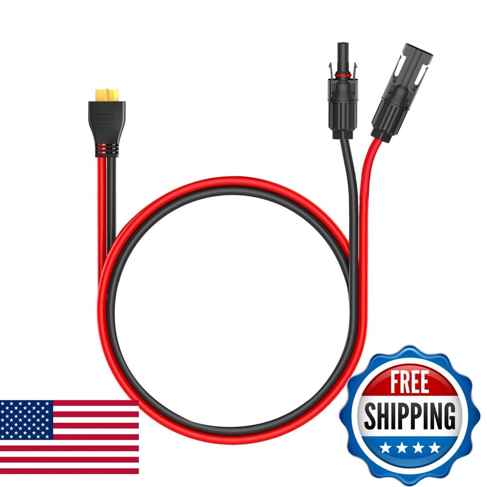 MaxEnergy Solar Panels XT60 Connector Charge Extension Cable 10AWG Solar