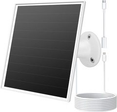 6W Solar Panel for Outdoor Security Camera with Micro USB & USB – C Port, Sol…