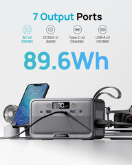Portable Power Station 89.6Wh Lifepo4 Battery 100W(200W Peak) Solar Power Bank,